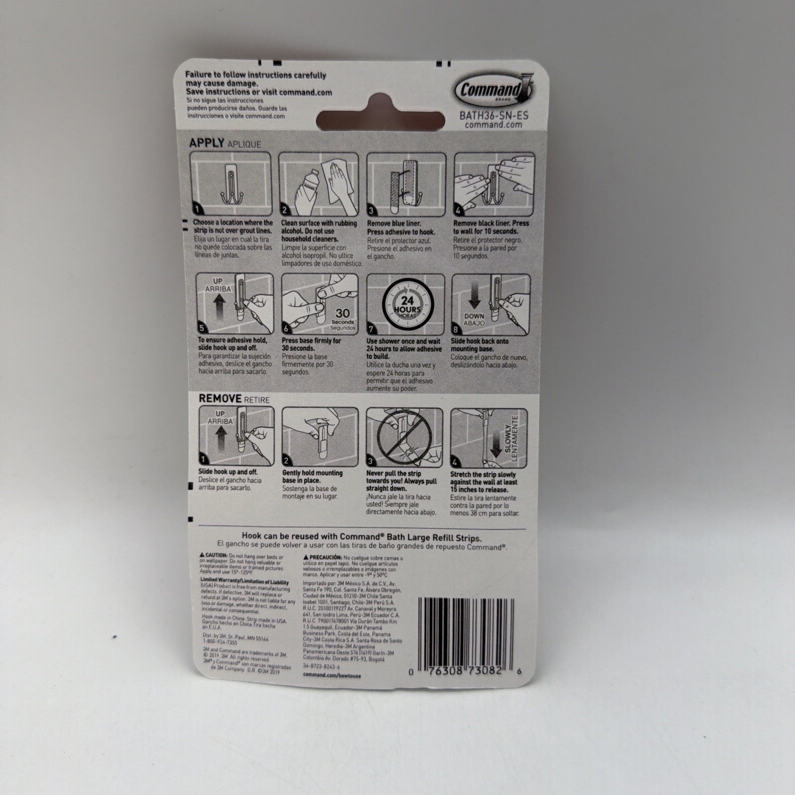 3M Command Bath Double Hook Large Satin Nickel Holds up to 4lbs 1 Pack gallery