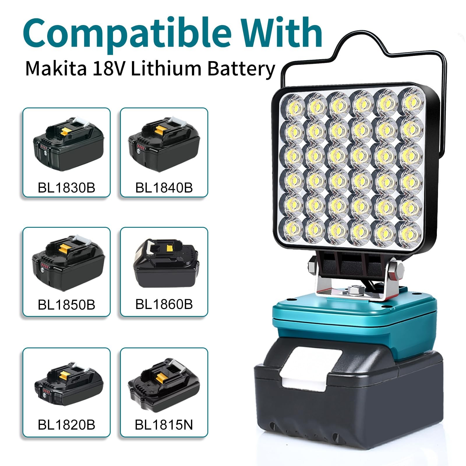 Upgraded Work Light for Makita 18V Battery,72W 6800LM 72W Makita, Brown gallery