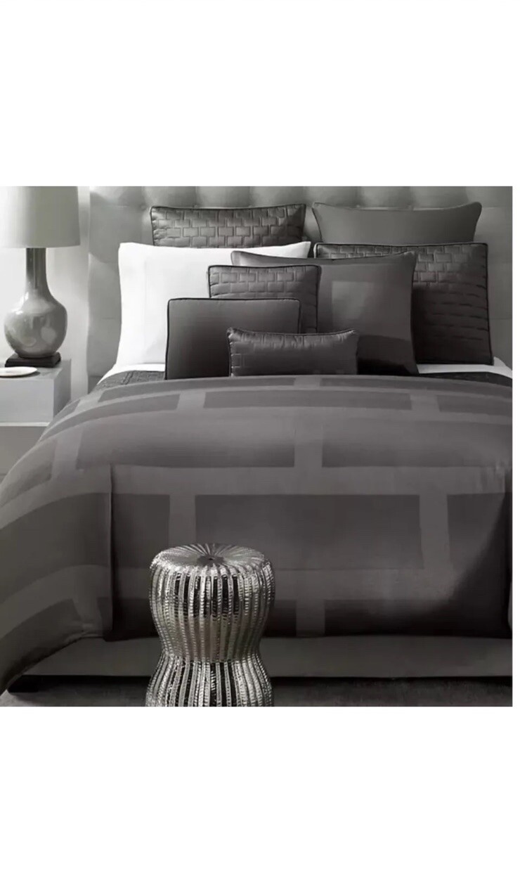 Hotel Colllection Frame F/Queen Duvet Cover+2Standard Shams, Nickel-see Details gallery