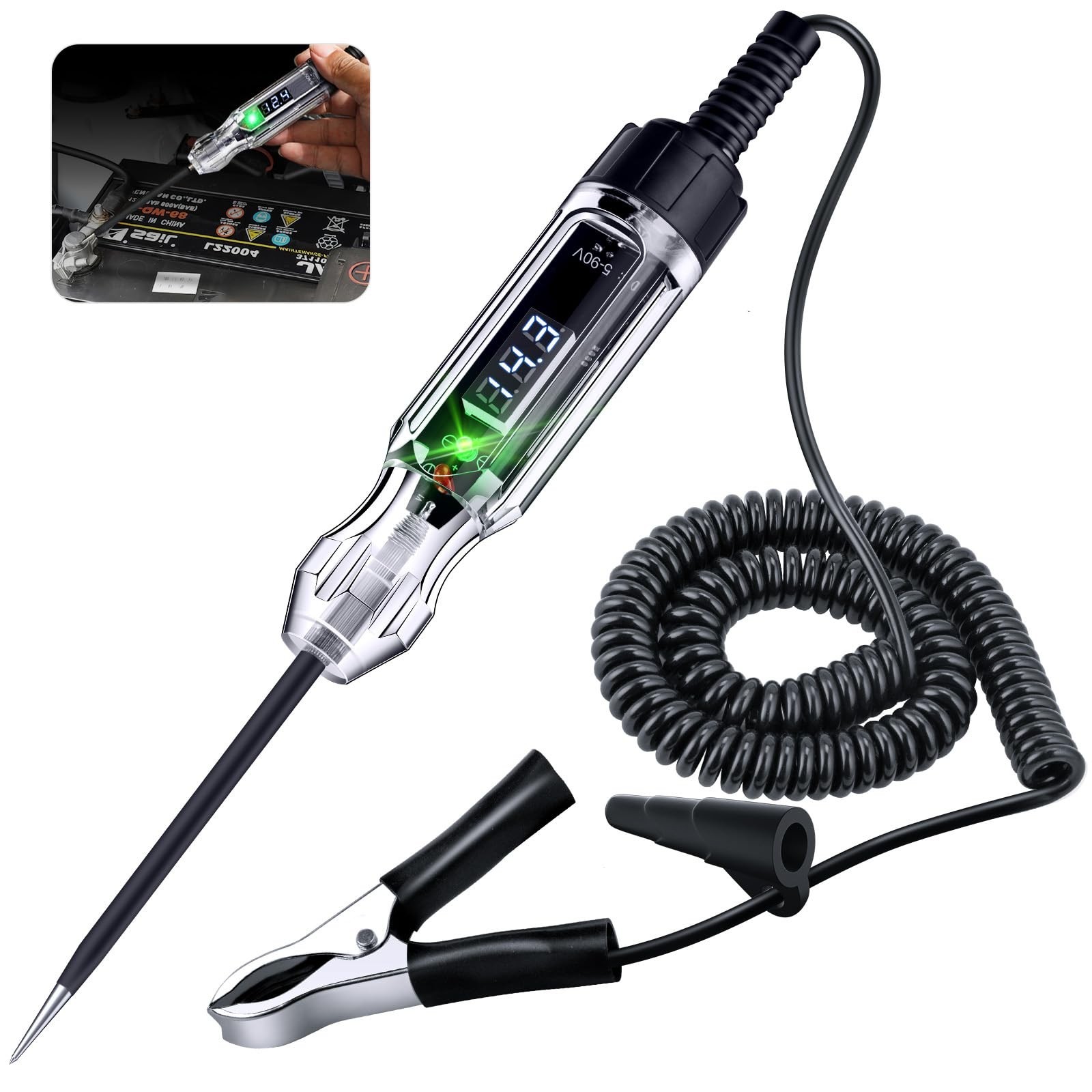 Automotive Test Light, Heavy Duty 5-90V Digital LED Electrical Tester, Circui... gallery