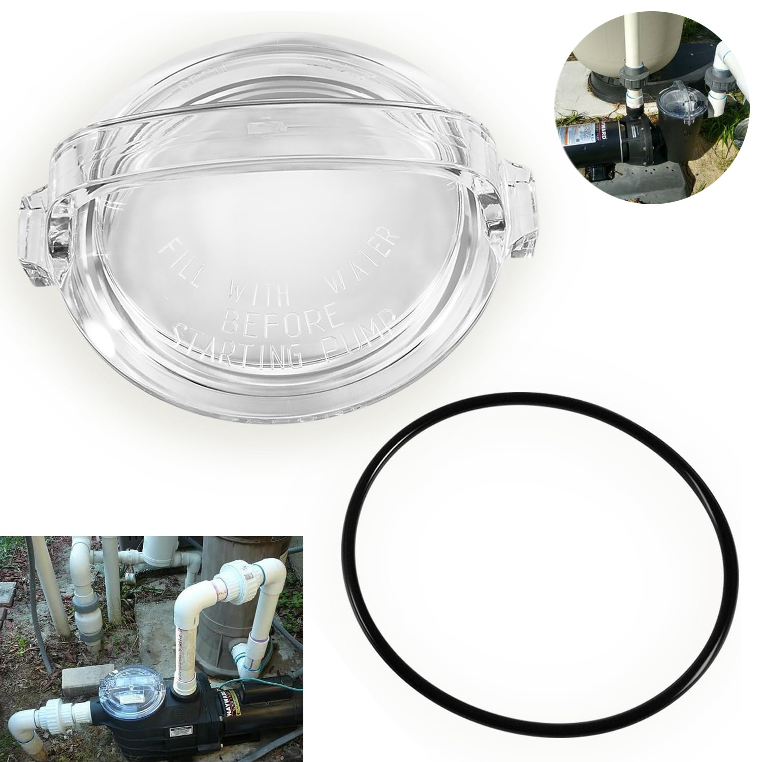 SPX1500D2A Strainer Cover/Lid with O-Ring Replacement for Hayward Power-Flo Pump gallery