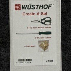 Wusthof Create-A-Set 7010 Kitchen Set Shears 9in Sharpening Steel 13-Slot Block