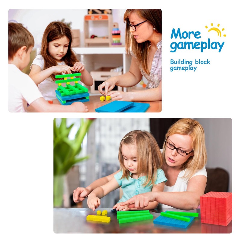 Math Manipulatives for Kids 133 PCS Base Ten Blocks with Place Value Chart gallery