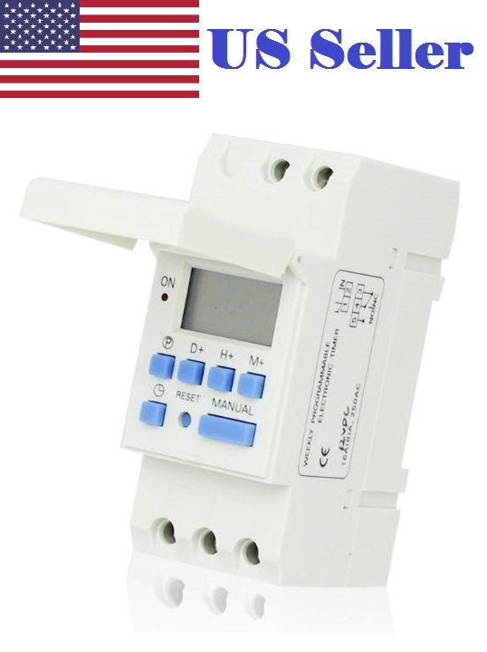 DC12V 16A Digital LCD DIN Programmable Weekly Rail Timer Time Relay Switch gallery