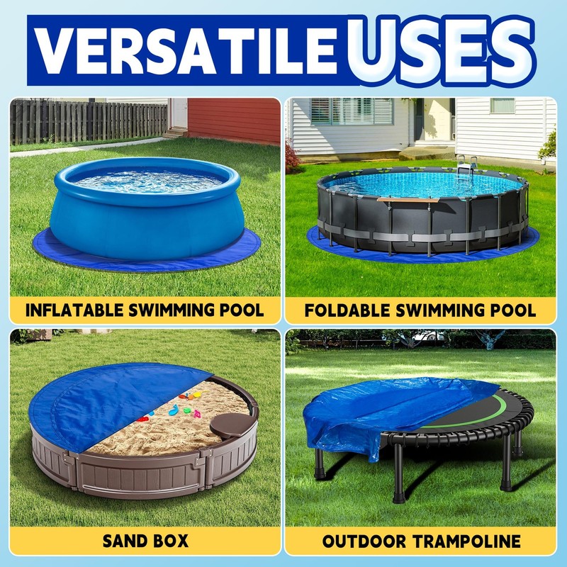RAINDEWAY 12FT Pool Liners,Swimming Pool Ground Cloth,Multipurpose Round Tarp... gallery