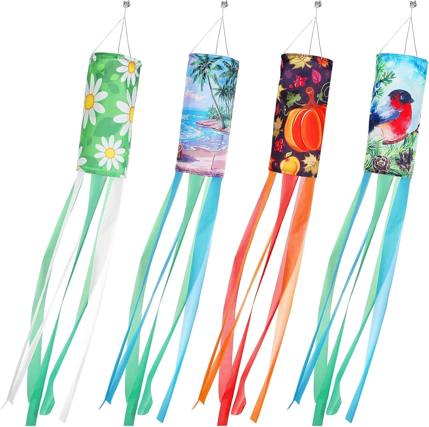 4 Pack Seasonal Windsock Spring Summer Fall Winter Outdoor Heavy Duty Hanging De gallery