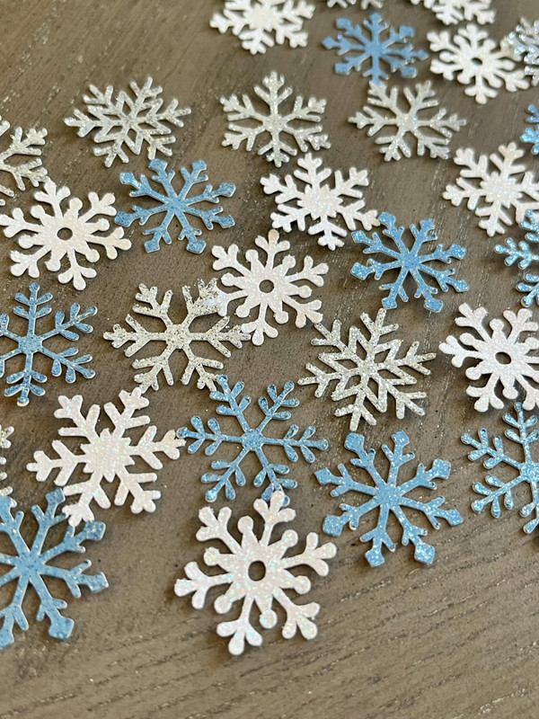 Glitter Blue/Silver/White Snowflake Confetti Christmas Decor Table Scatter gallery
