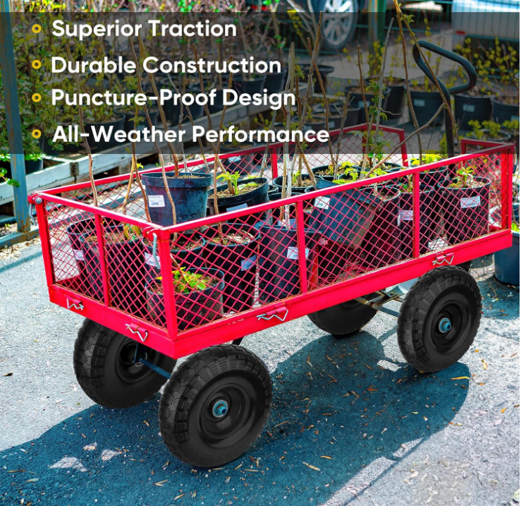 10 Inch Flat Free Solid Rubber Tires Set, Dump Cart Hand Truck Replacement Tires gallery