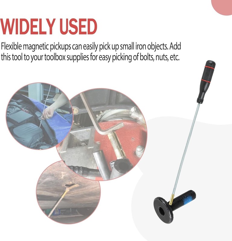 2Pcs Flexible Magnetic Pickup Tool, Bendable Magnet Pickup Tool Sweeper Mechanic gallery