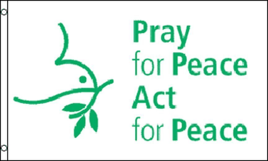 PRAY FOR PEACE DOVE FLAG 3' x 5' - PRAY FOR PEACE FLAGS 90 x 150 cm - BANNER 3x5 gallery