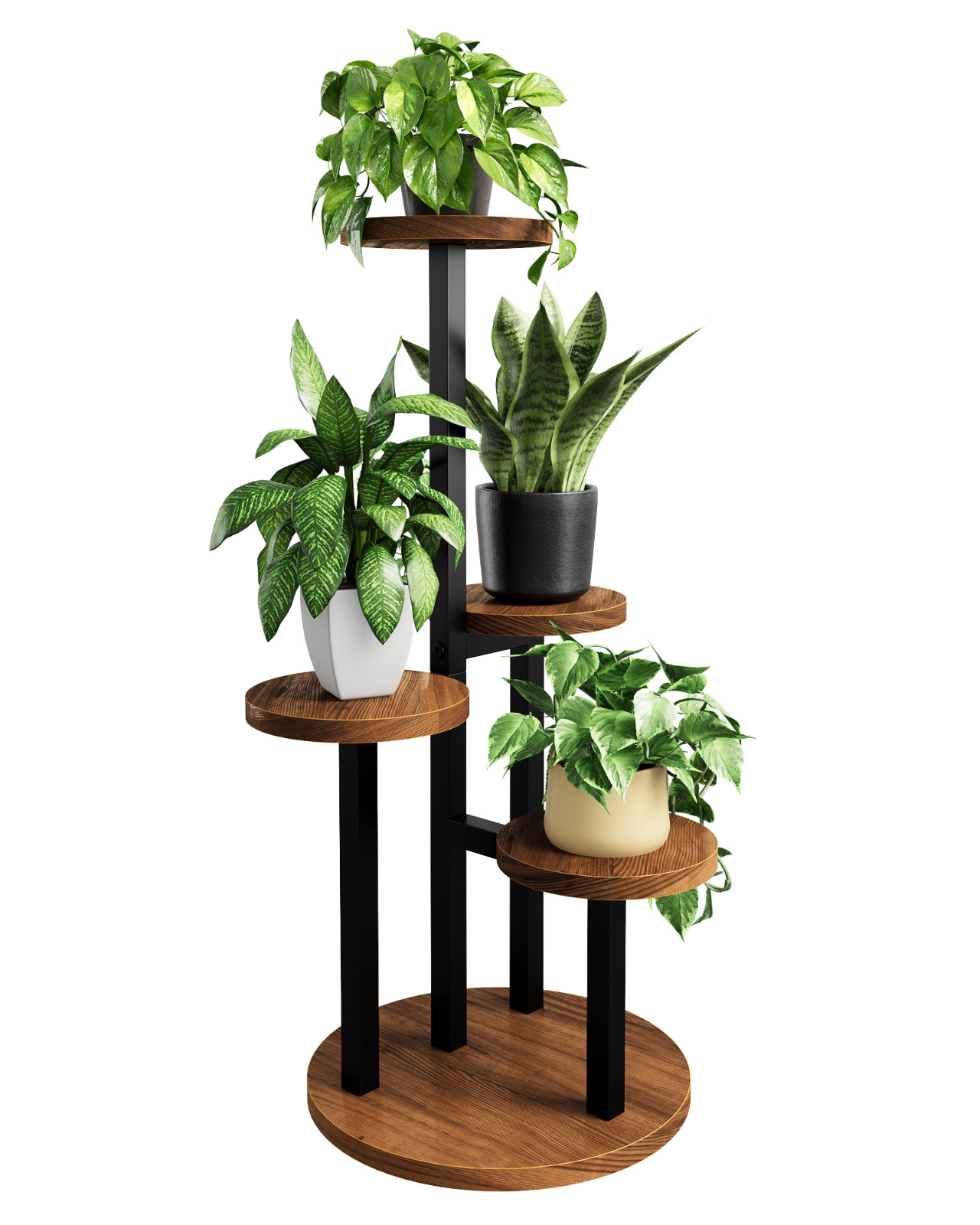 Bamworld Plant Tables Indoor Corner Plant Stand Tall Metal Wood Plant Shelf gallery