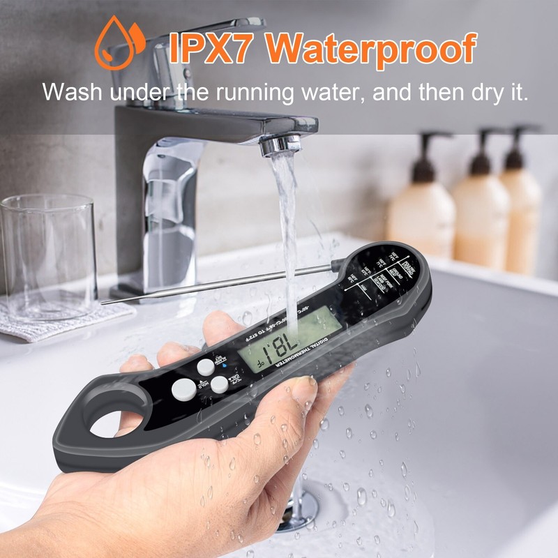 Digital Meat Thermometer with Attachable, oven safe, extension probe gallery
