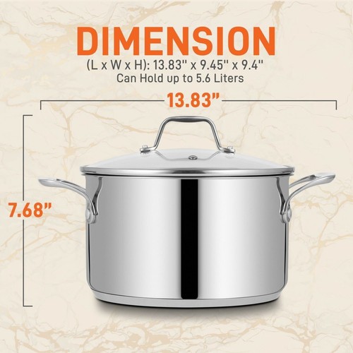 NutriChef 6Qt Induction Pot w/Lid, 500°F Heat Resistant gallery