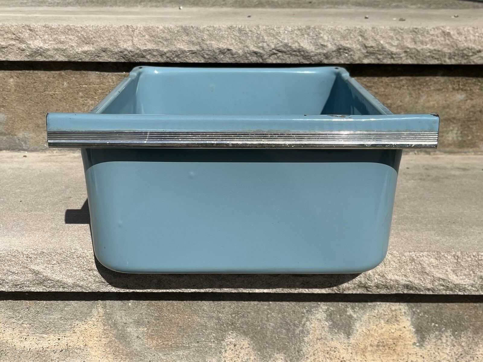 Refrigerator Drawer Metal Bin Veg Crisper Turquoise / Powder Blue / Baby Blue gallery