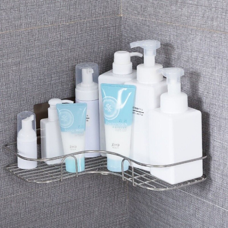 Shower Caddy Shelf Bathroom Corner Bath Storage Holder Organizer Triangular Rack gallery