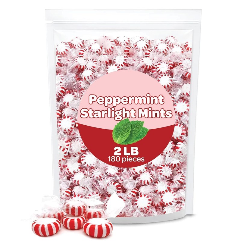 Peppermint Starlight Mints Hard Candy Bulk Pack 2 Pounds About 180 Count gallery