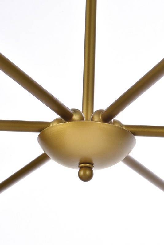 Chandelier Ceiling Light Fixture Brass and Black Living Room or Dining Room 42" gallery