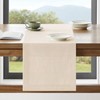 Linen Textured Border Table Runner, 14 x 48 Inch Farmhouse 14x48 Inch Cream gallery