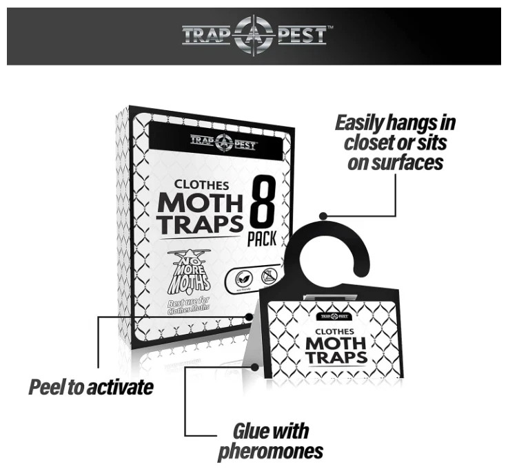 Clothing Moth Traps - 8 Pack - Non Toxic Moth Traps for Clothes with Pheromone A gallery