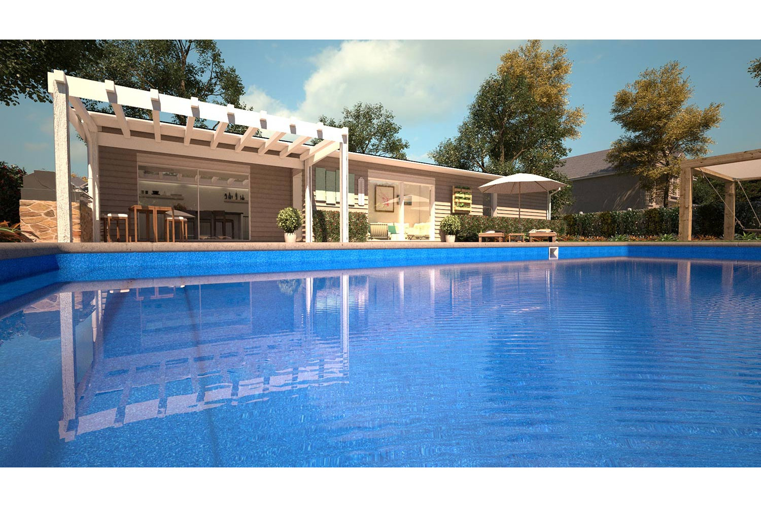 GLI Blue Granite 20 Mil Inground Rectangle Swimming Pool Liner - Choose Size gallery