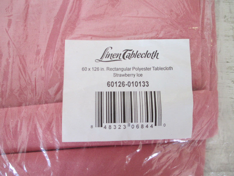 Linen Tablecloth 60 x 126 in Polyester - NEW - Strawberry Ice gallery
