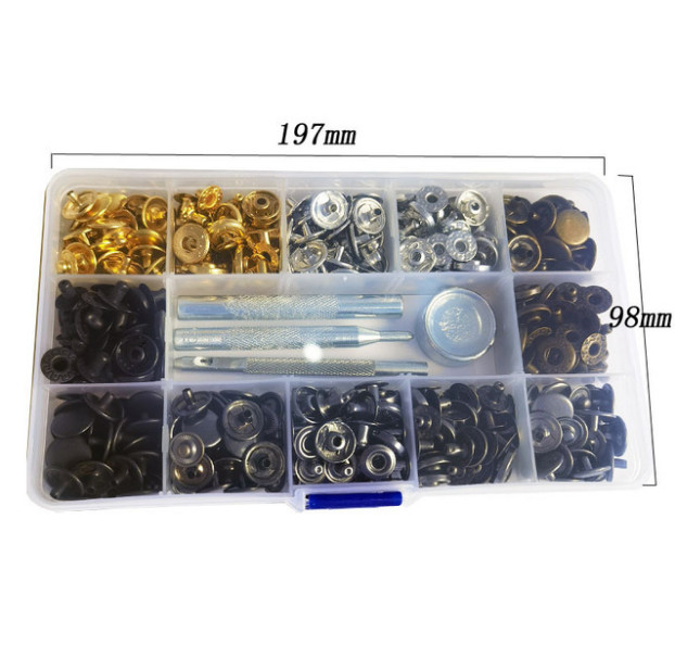 120sets 12.5mm＋633# Metal Snap Fastener Button Press Stud Clothes Repair Rivet gallery