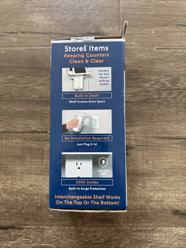 Socket Shelf Cordless Wall Outlet Extender with 6-Outlets and 2 USB Ports - New gallery