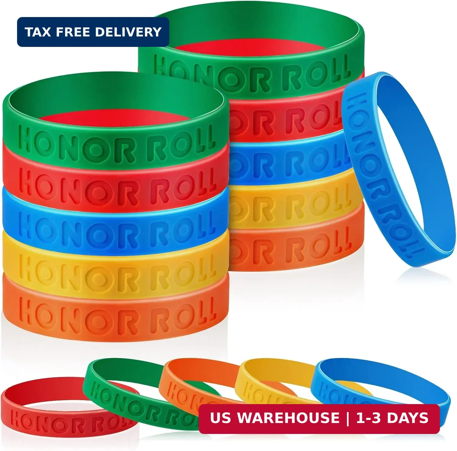 Sratte 100 Pcs Honor Roll Rubber Wristbands Celebration Items Bulk Certificates gallery