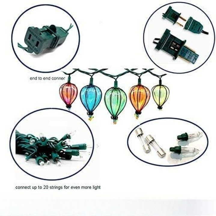 11FT Multicolor String Lights 10 Bulbs Waterproof Connectable Indoor Outdoor gallery