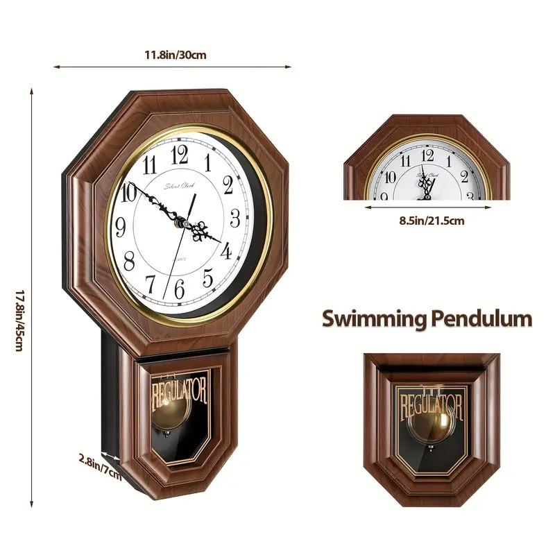 Pendulum Wall Clock with Battery Operated - Decorative Wall Clocks for Decor gallery