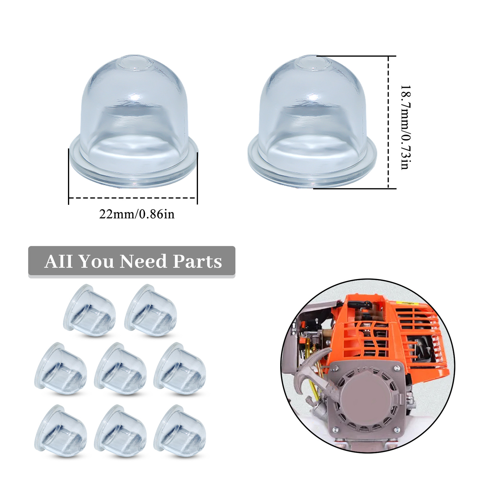 10Pcs 22mm Carburetor Primer Bulb For Stihl FS38 FS40C FS45 FS55 FS56RC FS70 New gallery