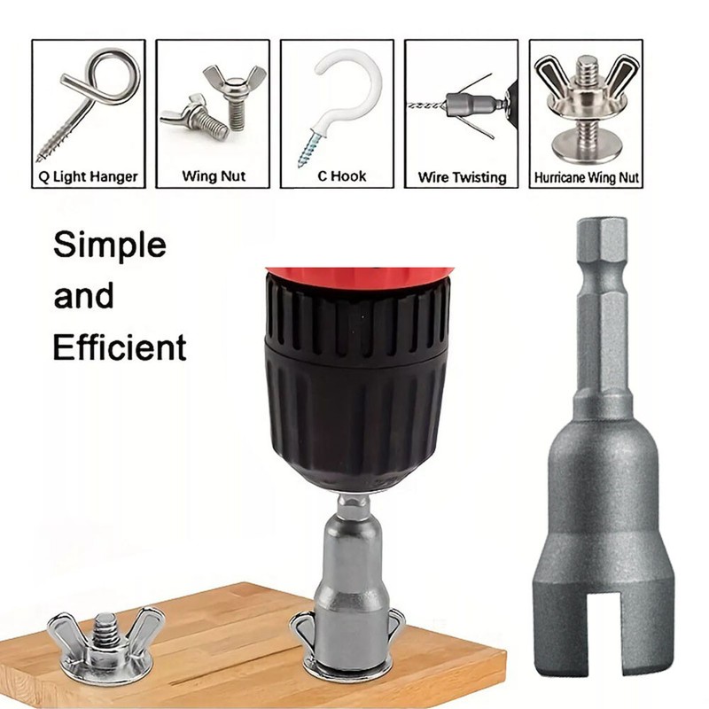 Hurricane Wing Nut Driver - Wingnut Driver Socket Tool for Power Drill gallery