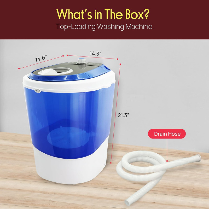 Electric Small Portable Compact Washer, Washing Machine | for Dorms, College Roo gallery