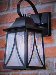 Hampton Bay Drackert 13 in. 1-Light Flat Black Hardwired Outdoor Wall Light
