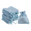25Pcs Drawstring Burlap Gift Bags 3" x 4" Linen Sack Jewelry Pouches Blue gallery