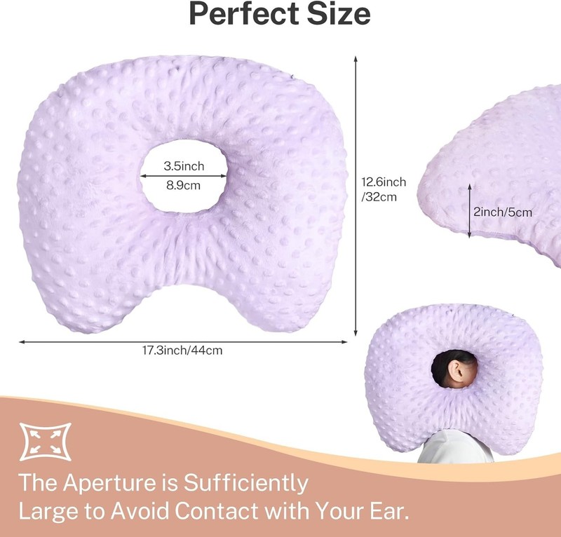 Ear Piercing Pillow for Side Sleepers - Donut Pillow for Ear Pain Relief gallery