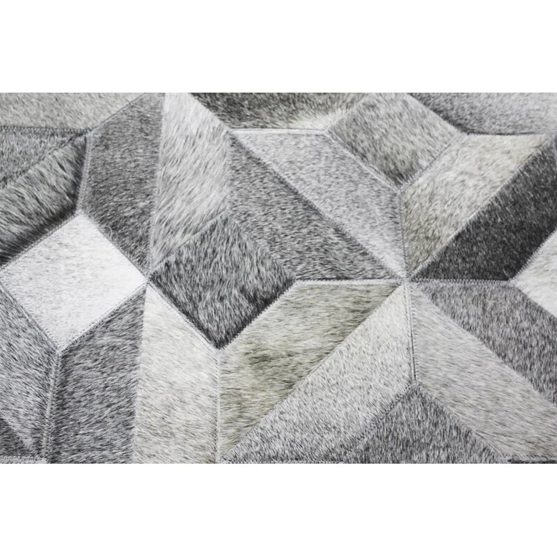 3D Effect Rug Dark tone Grey on Patchwork Handmade Carpet For Home Area gallery