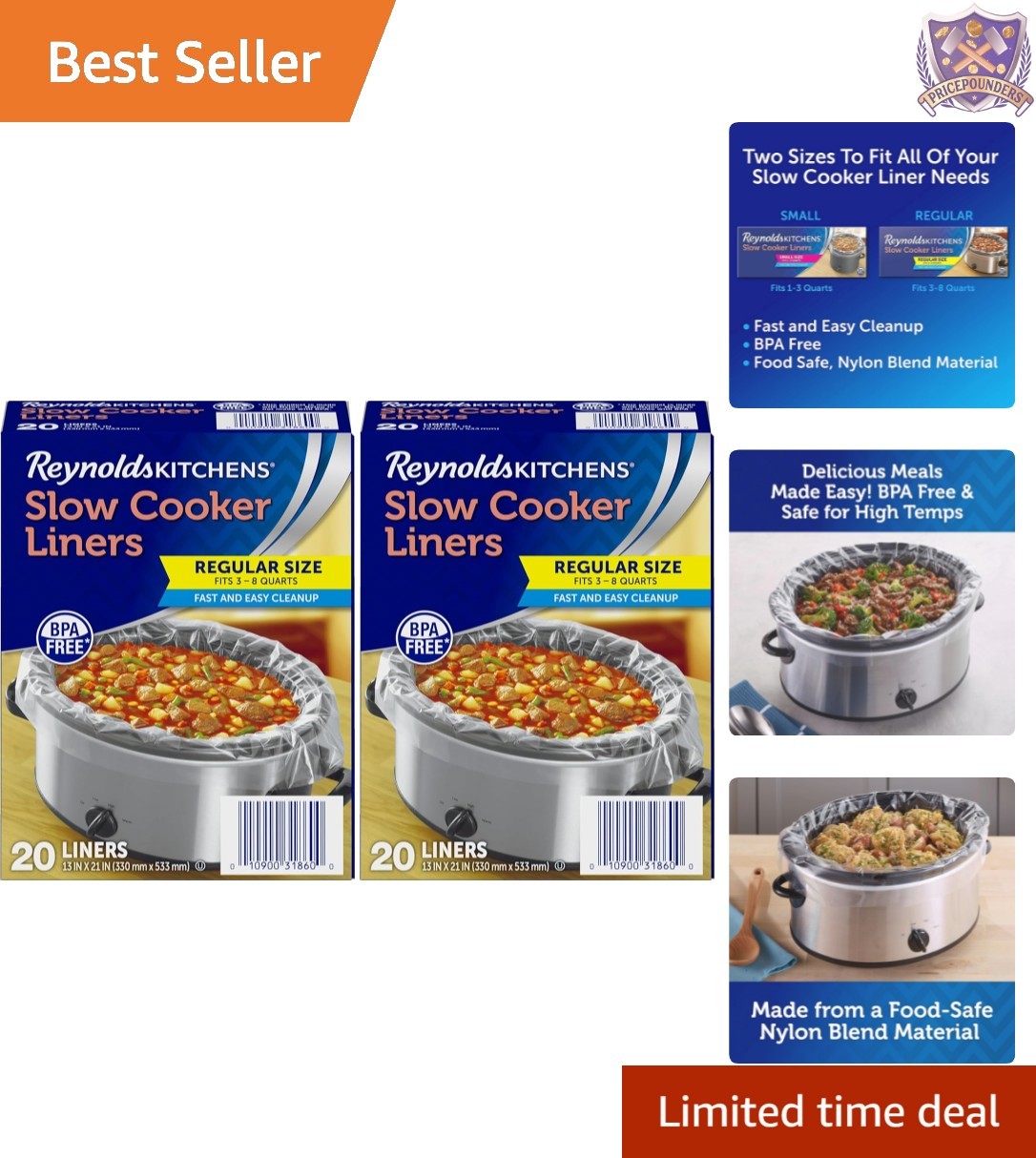 Slow Cooker Liners 3-8 Qt Nylon Pack of 20 Easy Clean BPA-Free gallery