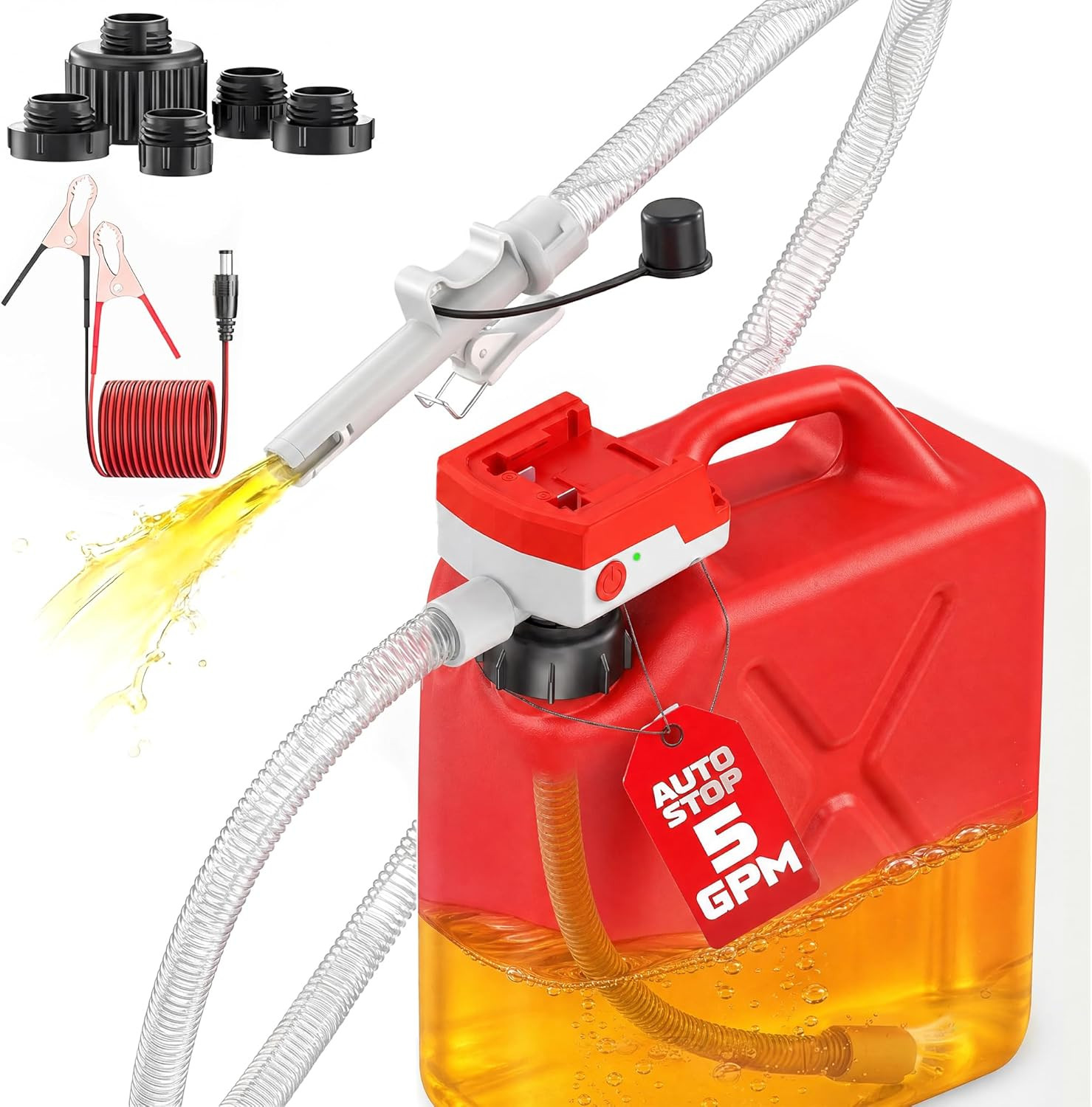 5 GPM Cordless Fuel Transfer Pump with Auto Shut-Off & Beep Alert, Electric Pump gallery