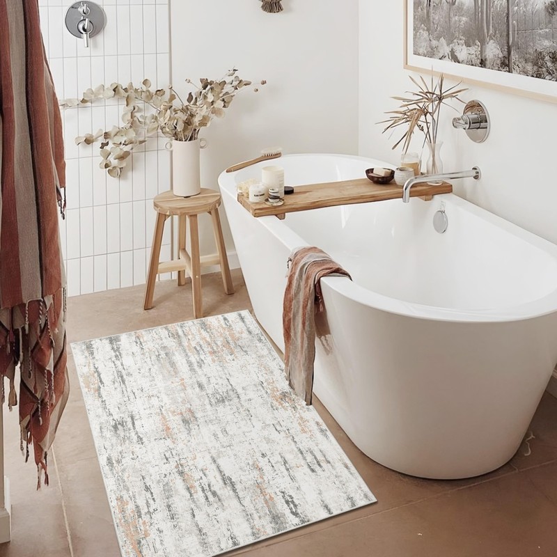 2x3 Washable Rug Small - Entryway Area Rugs Modern Abstract Non Slip Low Pile... gallery