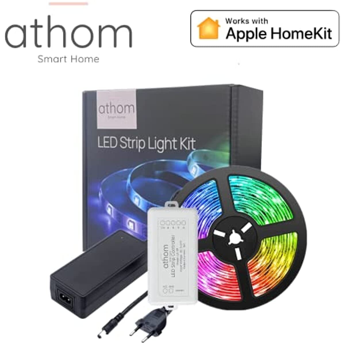 Athom Homekit WiFi Smart 24V 16.4ft 60led/m 5050 RGBW LED Strip Light Kit gallery