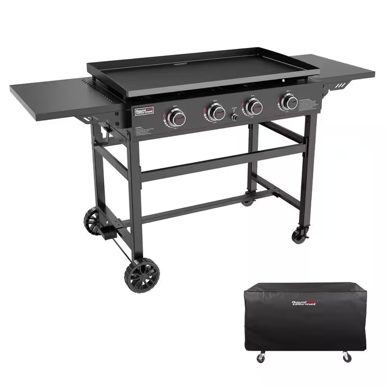 35 In. Flat Top Gas Griddle with a Griddle Cover, 4-Burner Propane Gas Grill Gri gallery