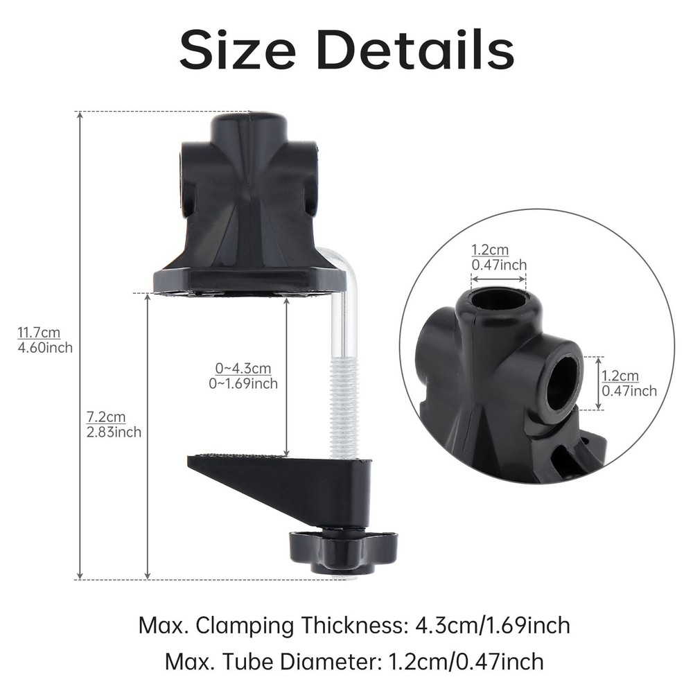 Bracket Clamp Mic Stand Table Mount Clamp for Microphone Camera Arm Stand New