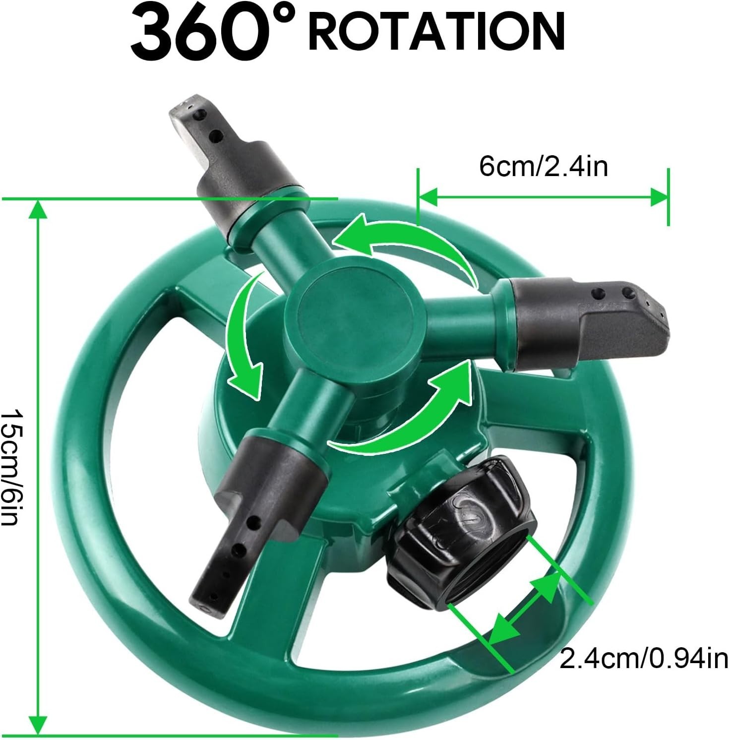 Rotating Lawn Sprinkler 360° Garden Water Sprayer Large Area Yard Irrigation gallery