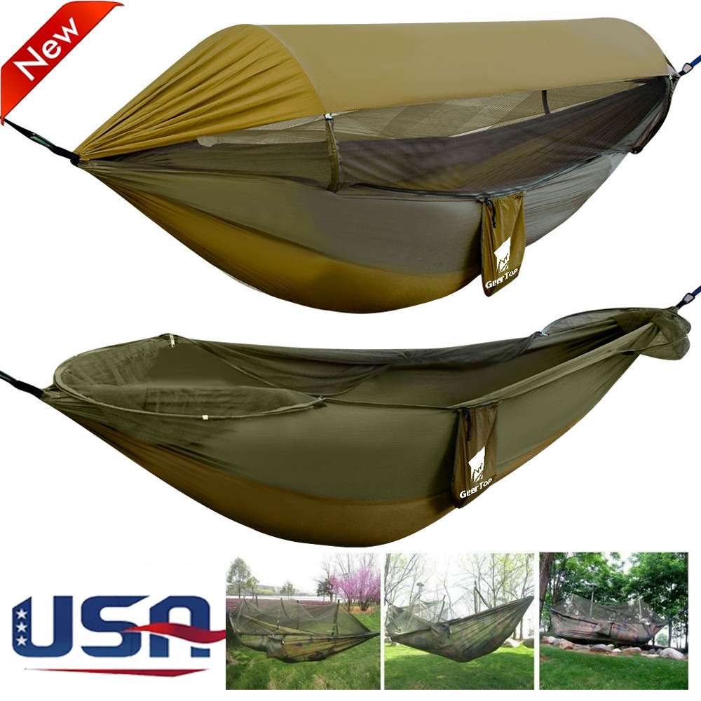 Portable Double Person Camping Hammock Tent with Mosquito Net Hanging Bed Nylon gallery