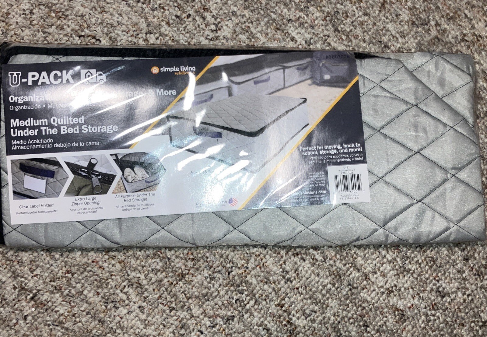 Simple Living Solutions Quilted med. Under Bed Storage. New. 6.5 x 16.5 x 24.5. gallery