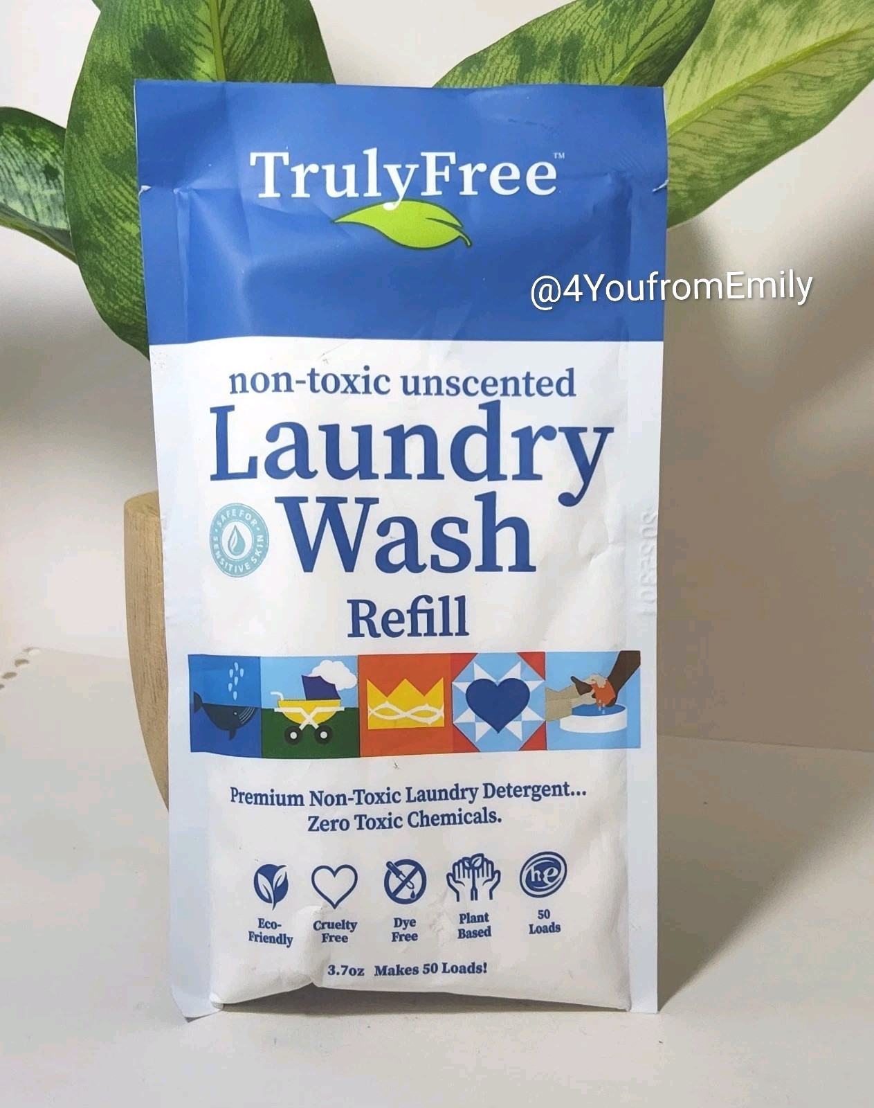 Truly Free Laundry Wash Refill Pouch Non-Toxic UNSCENTED 50 Loads 3.7oz gallery