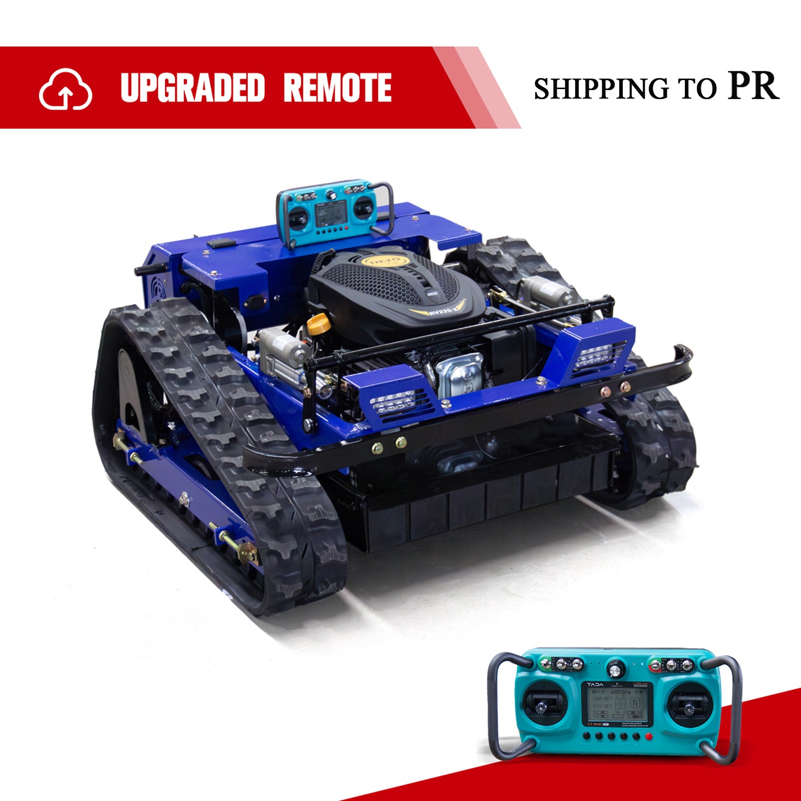 SHIP TO PR RC Gasoline 24V Tracked Robot Remote Control Lawn Mower Slope 225CC gallery