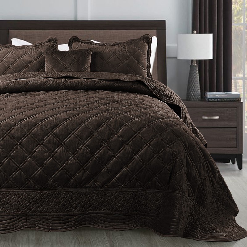 HST Super Soft Microplush 4 Piece Bedspread Set Queen King Warm Cozy Bedding Set gallery