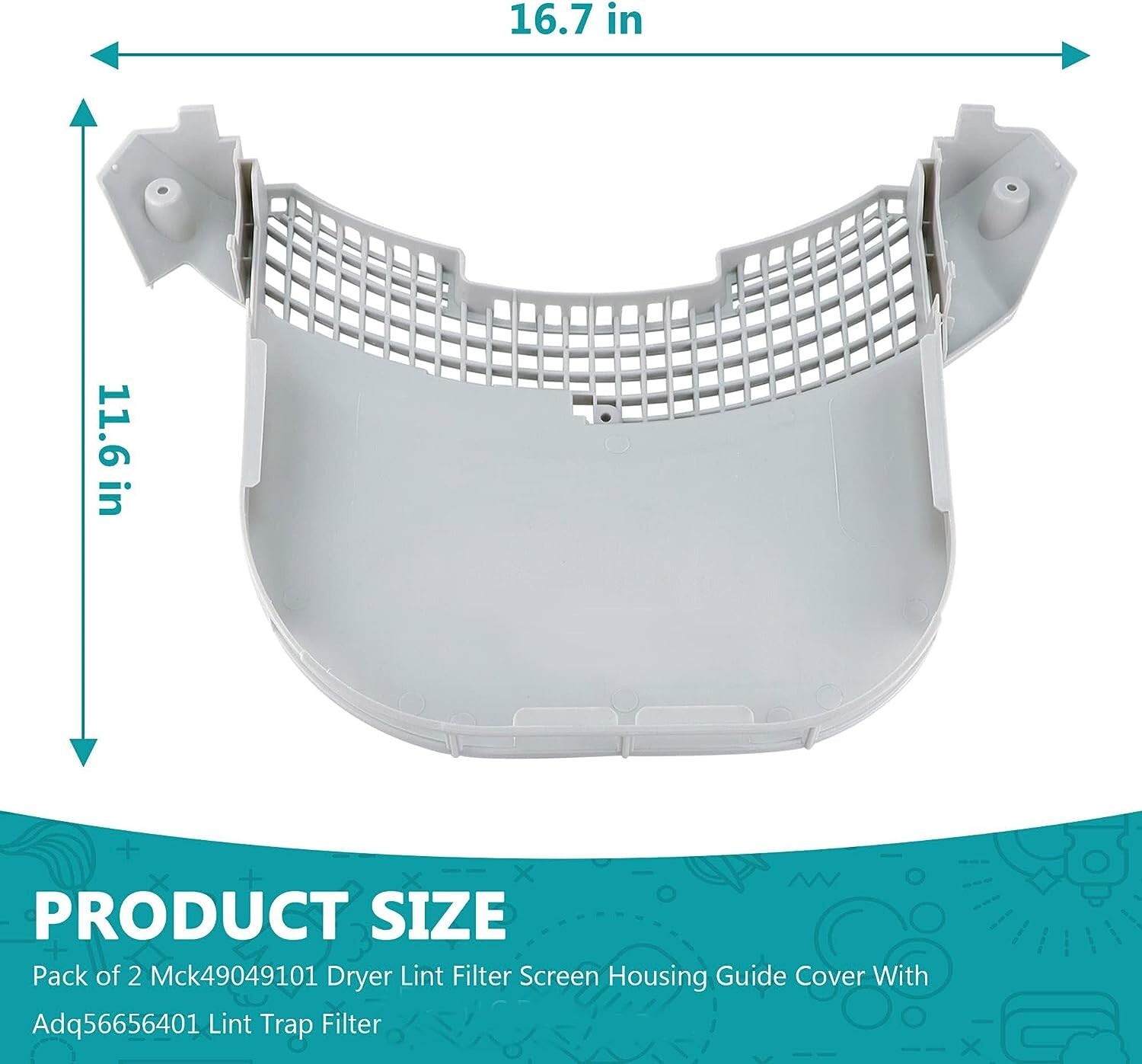Lint Filter Cover Compatible with LG Dryer MCK49049101 gallery